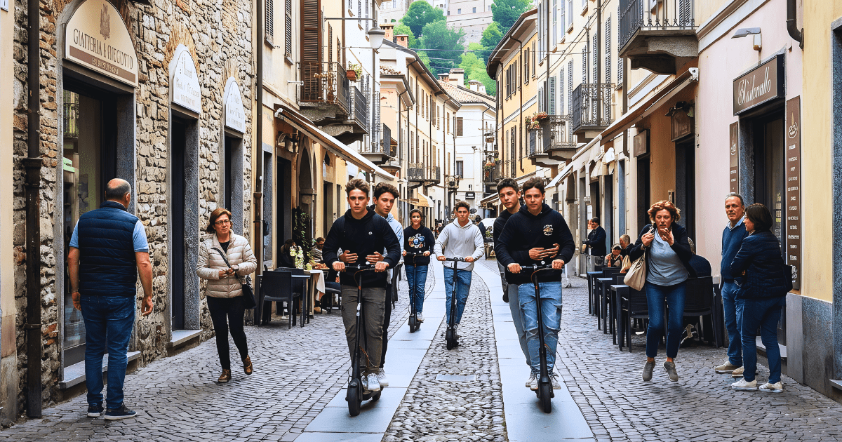 Centro Storico di Rivoli. Il Far West dei Monopattini